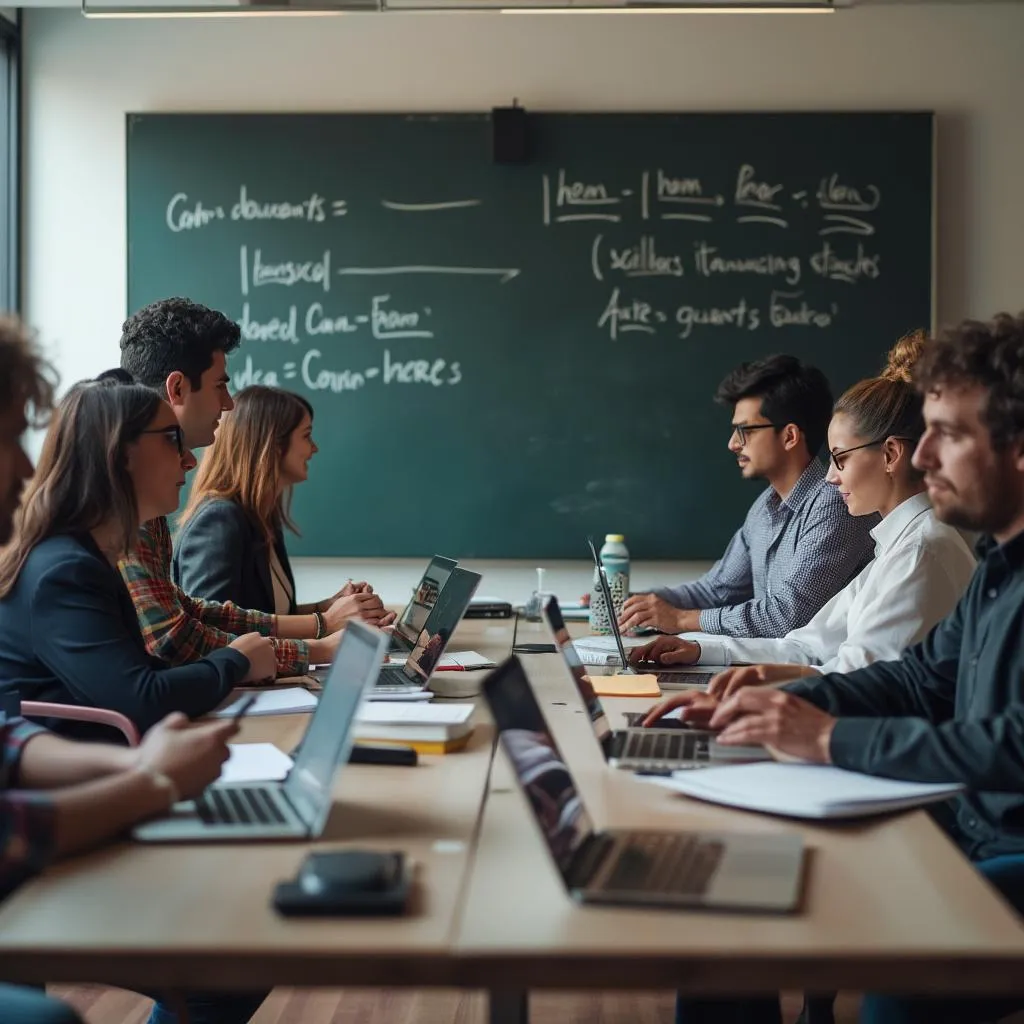 Equipo de consultoría trabajando juntos